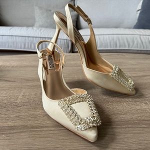 Badgley Mischka Enida Slingback Half d'Orsay Pointed Toe Pump
